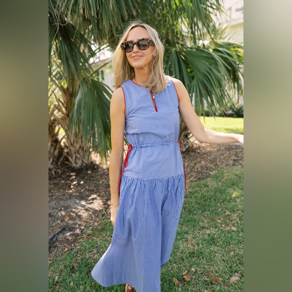 Tuckernuck Blue Stripe Charlotte Maxi Dress Size XXL